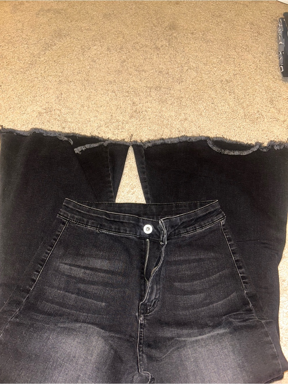Women's High-Rise Black Wide-Leg Jeans